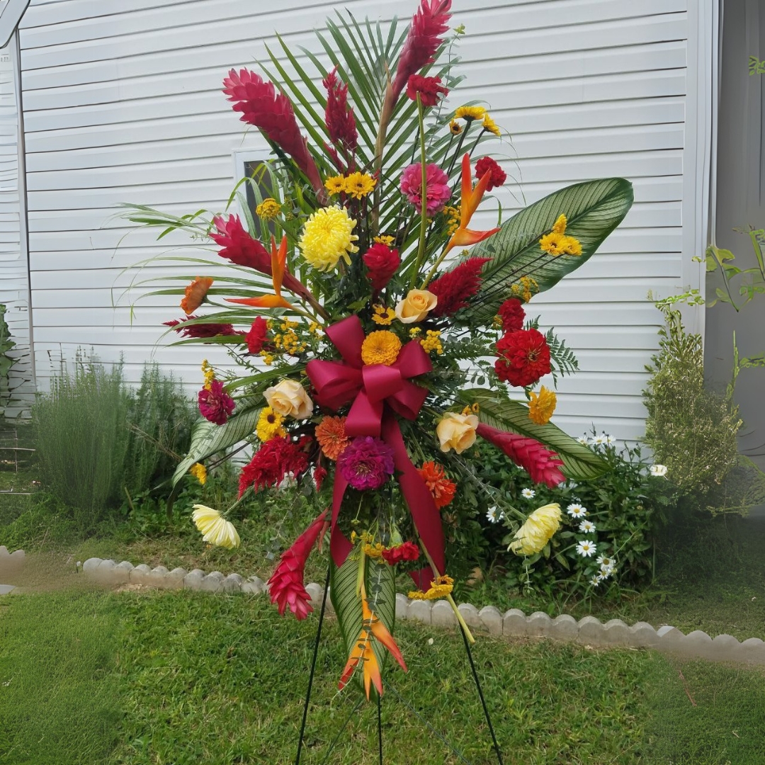 Celebration of Life category Sympathy under Standing Spray $175 $205 $355