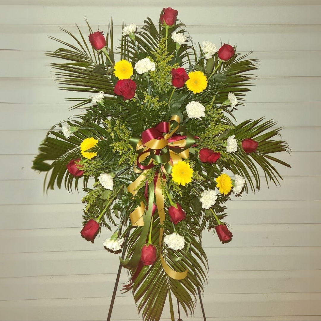 Green Yellow Red cat Sympathy standing Spray $155 $189 $225