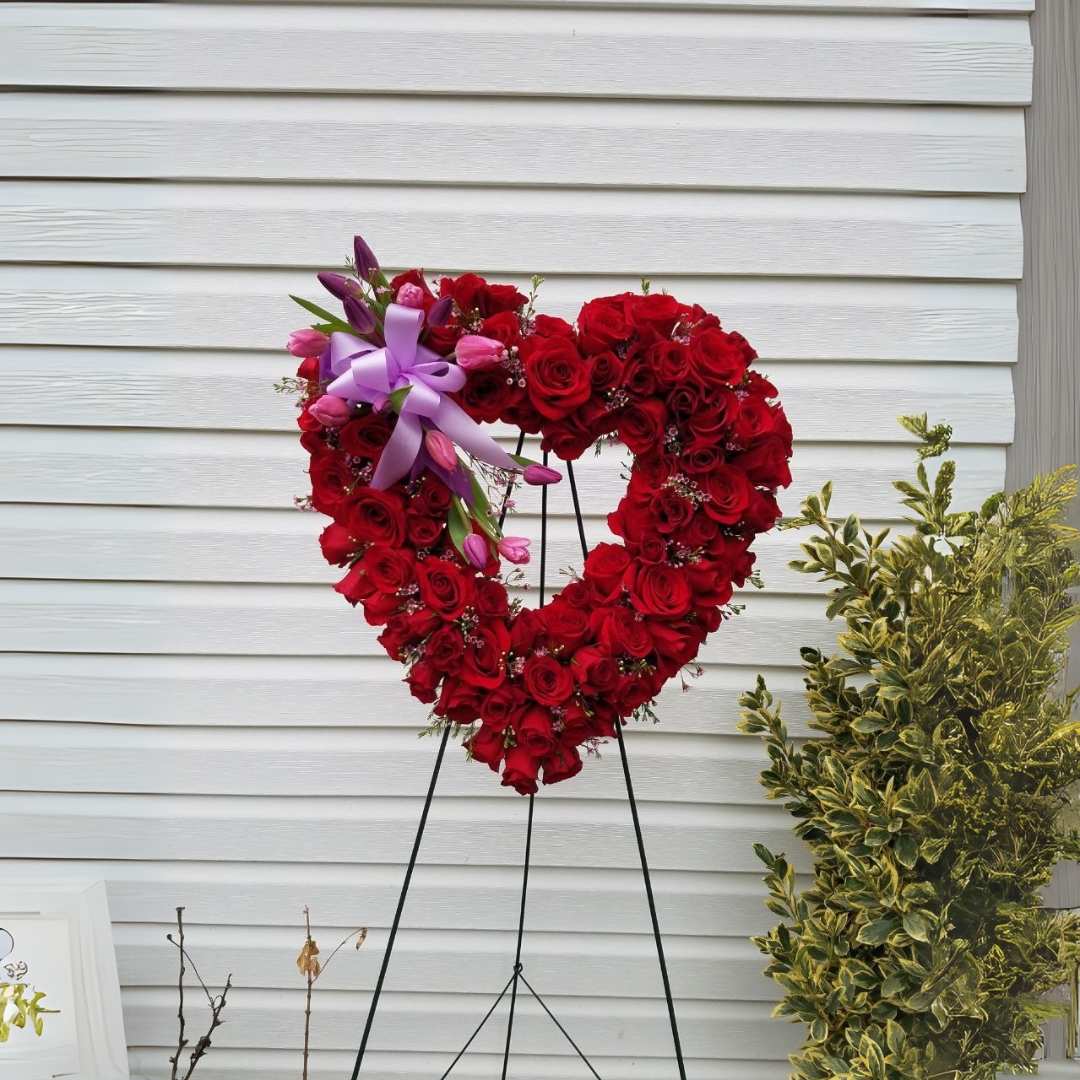 Heartfelt Heart cat sympathy standing spray $285 $350 $450