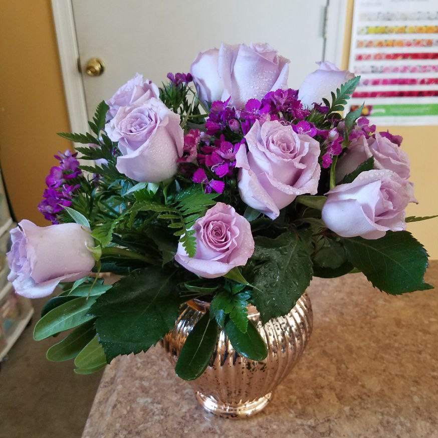 Lavender Dream cat roses, birthday anniversary, winter $125 $155 $185