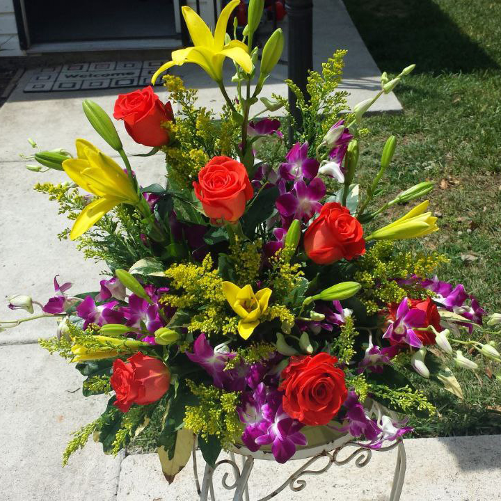 Orchids and lilies cat Summer spring birthday $185 $225 $285
