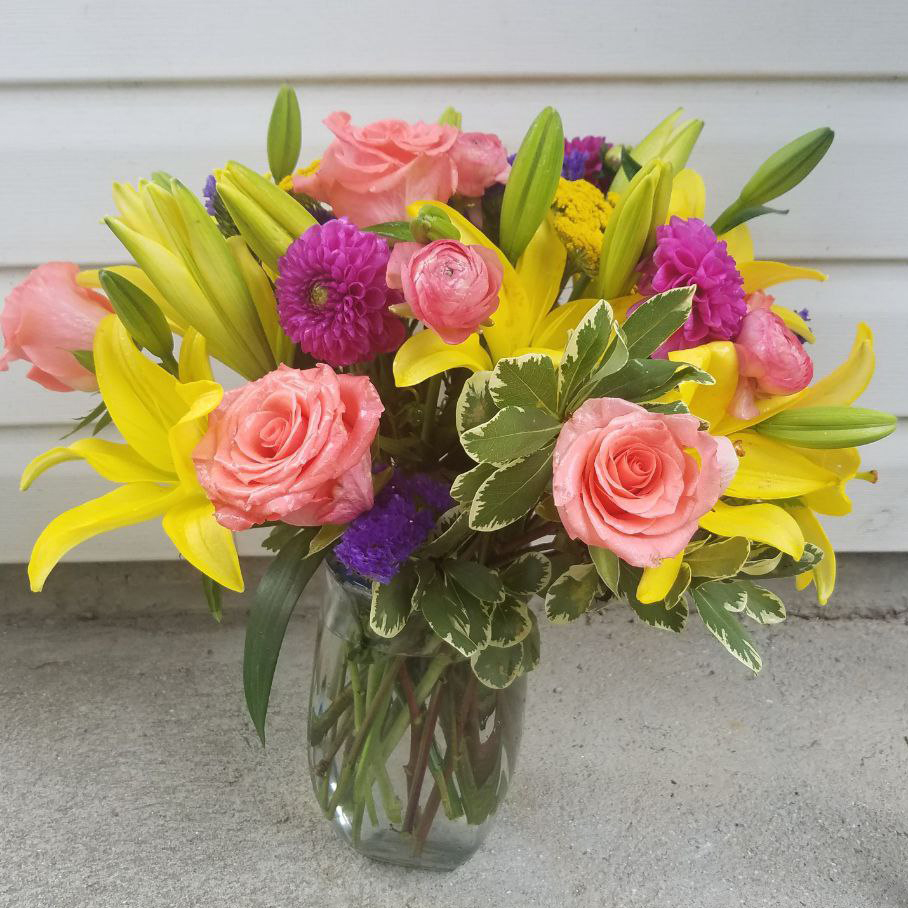 Roses and Lilies cat Birthday Valentine, spring $110$125$150